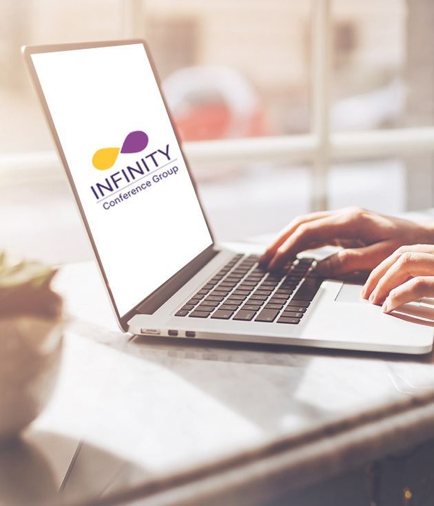 laptop with Infinity logo